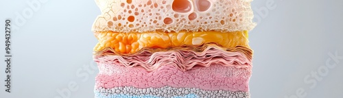 Delving into Dermis: Illustration of Human Skin Tissue Layers and Functions photo