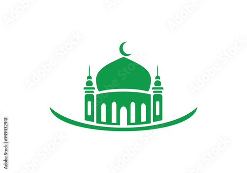 Modern Green Islamic Mosque logo icon.