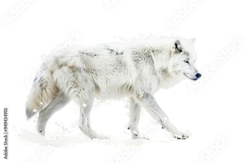 White wolf in snowy landscape