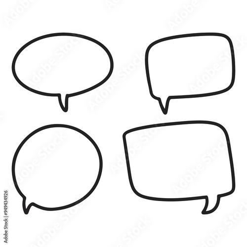 Speech bubble set Vector il...