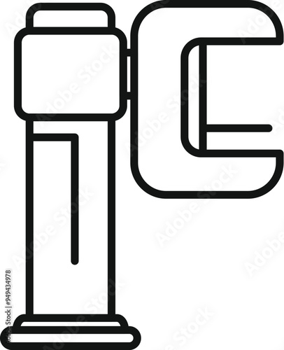 Simple hydraulic bottle jack is lifting heavy equipment, depicted with a clean line style