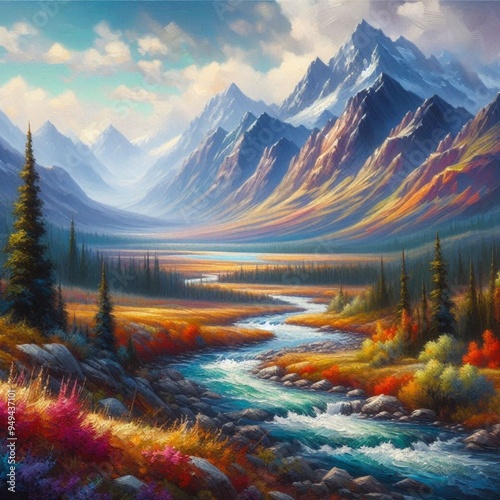 landscape with mountains