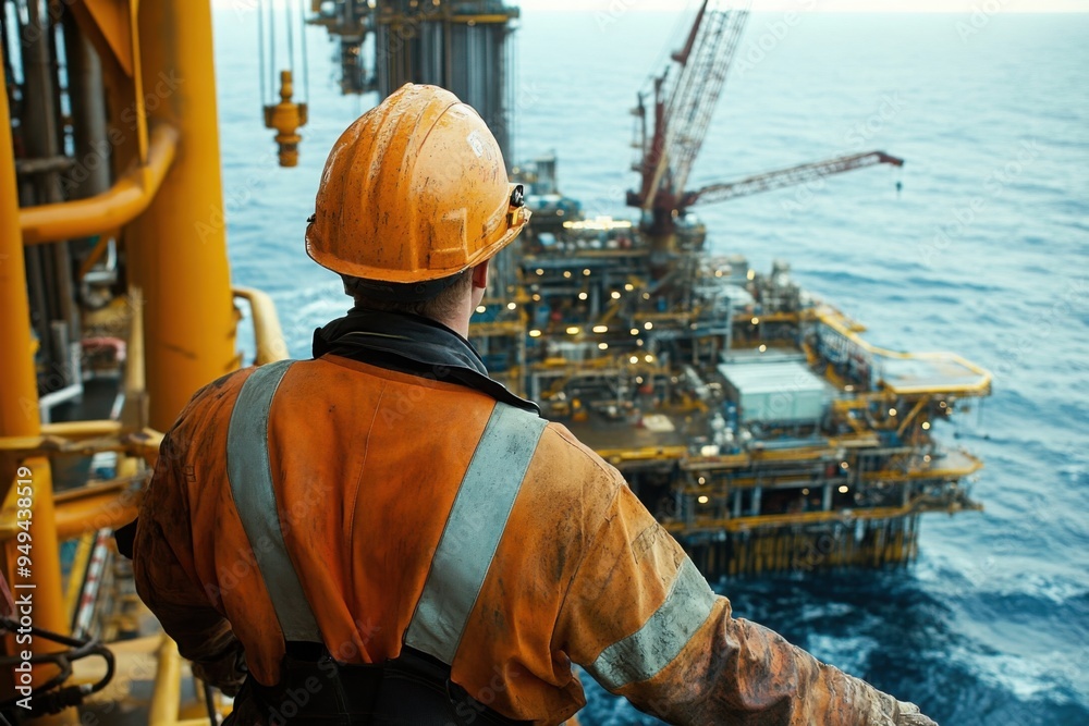 Rig Operator blockbuster movie poster, with copy space Rig Operator blockbuster movie poster, with copy space