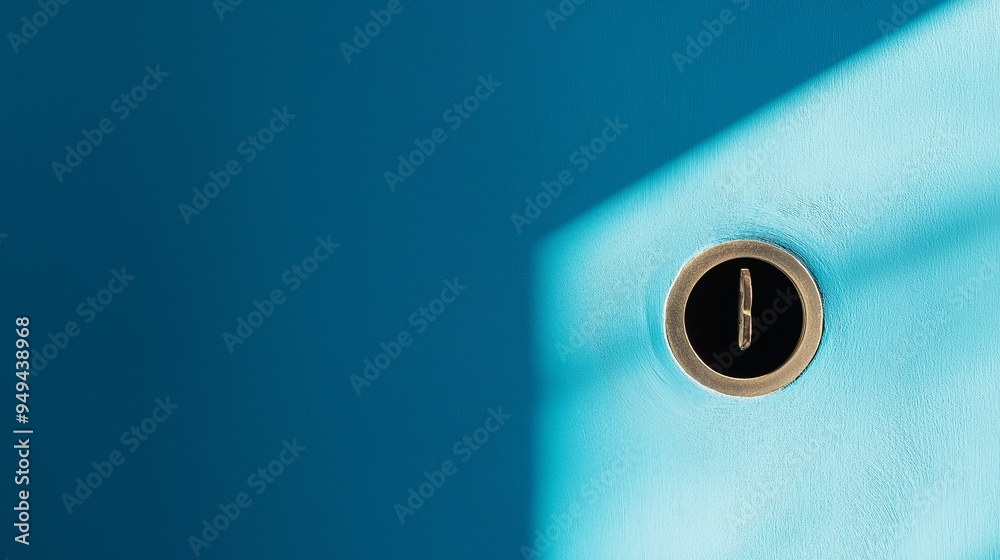 Purchase or rent an apartment with the empty blue background and the house keyhole Purchase or rent an apartment with the empty blue background and the house keyhole