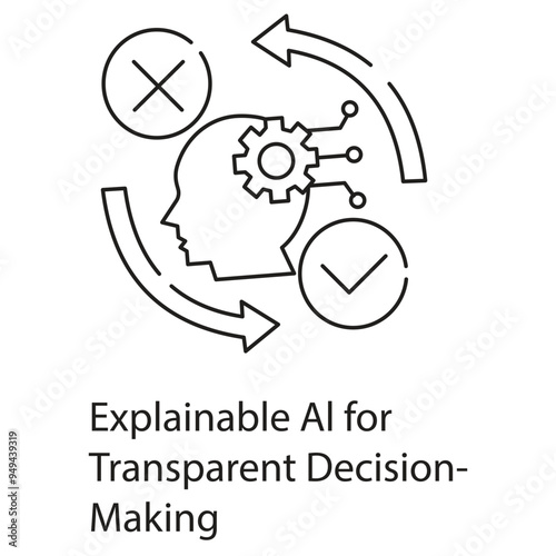Explainable AI for Transparent Decision-Making Icon. Vector Icon Design
