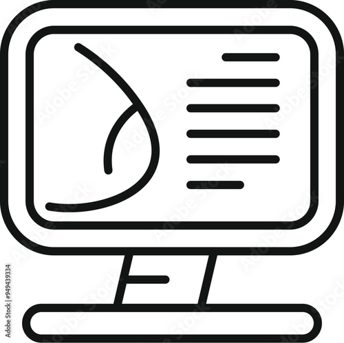 Ultrasound machine displaying fetus icon showing pregnancy examination at the gynecologist