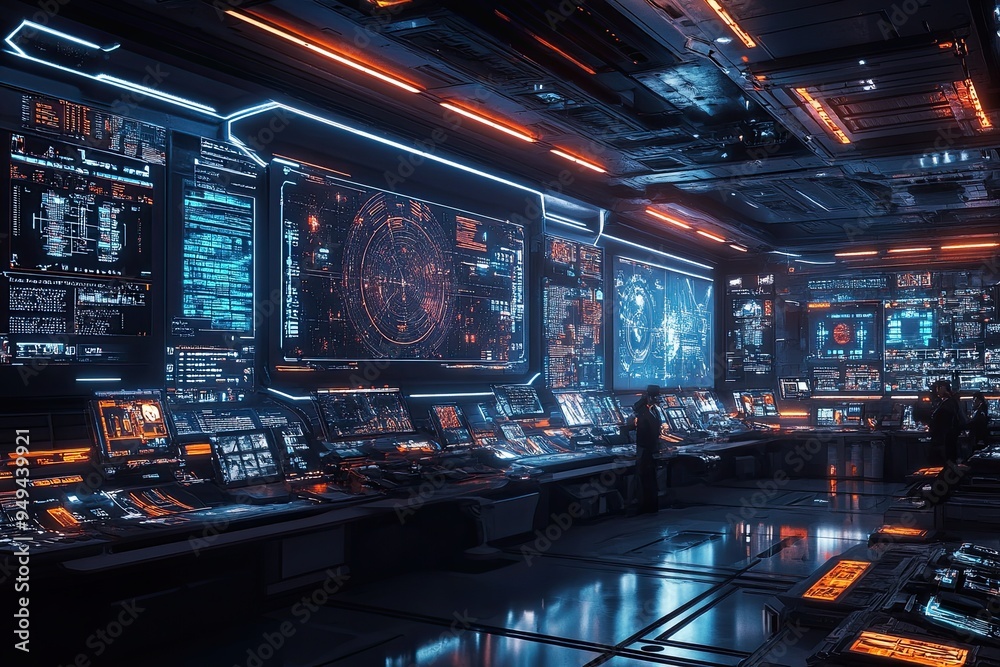 Futuristic control room Futuristic control room
