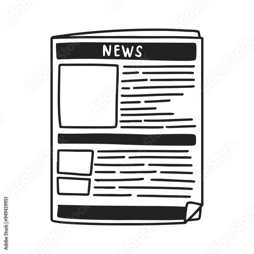 News Headlines Line Art. Ne...