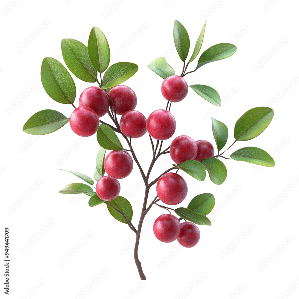 Branch with red berries in isolated close-up. Ideal for nature, fruit, food, and plant-themed designs. Branch with red berries in isolated close-up. Ideal for nature, fruit, food, and plant-themed designs.