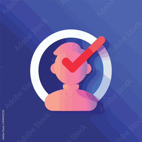Profile verification icon. Approved check mark vector icon. Approve stamp or medal. Collection premium quality badges, Tick and Verification Icon Set. 