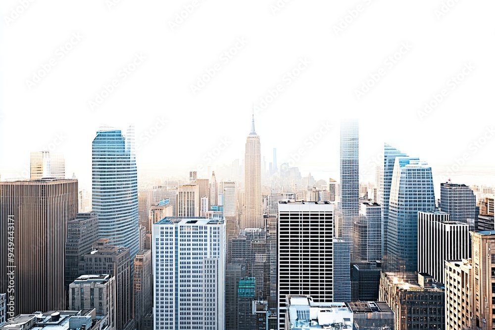 Obraz premium city skyline during dusk 