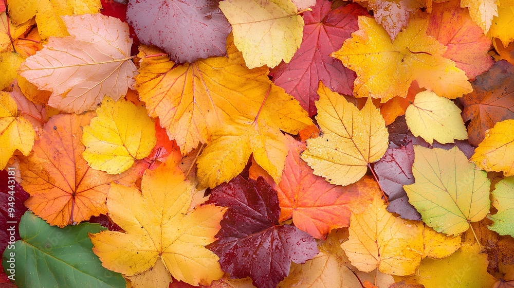 a collection of autumn leaves in various colors. The leaves are scattered and overlap each other, creating a vibrant display. The colors range from deep reds and purples to bright oranges a collection of autumn leaves in various colors. The leaves are scattered and overlap each other, creating a vibrant display. The colors range from deep reds and purples to bright oranges
