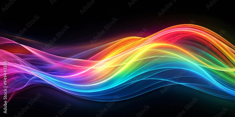 Fototapeta premium Abstract of colorful wavy energy flow