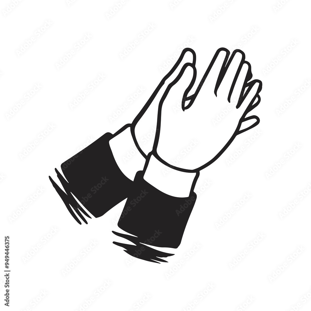 Obraz premium Clapping Hands Illustration. Vector hand drawing conveying appreciation, support, or celebration. Applause concept design.