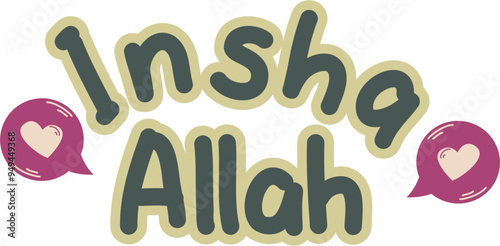 Insha Allah text sticker