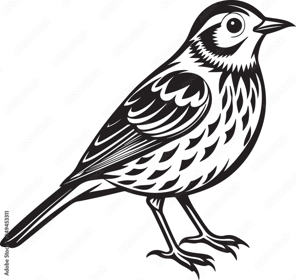 Fototapeta premium Bird silhouette isolated avian vector illustration AI generated