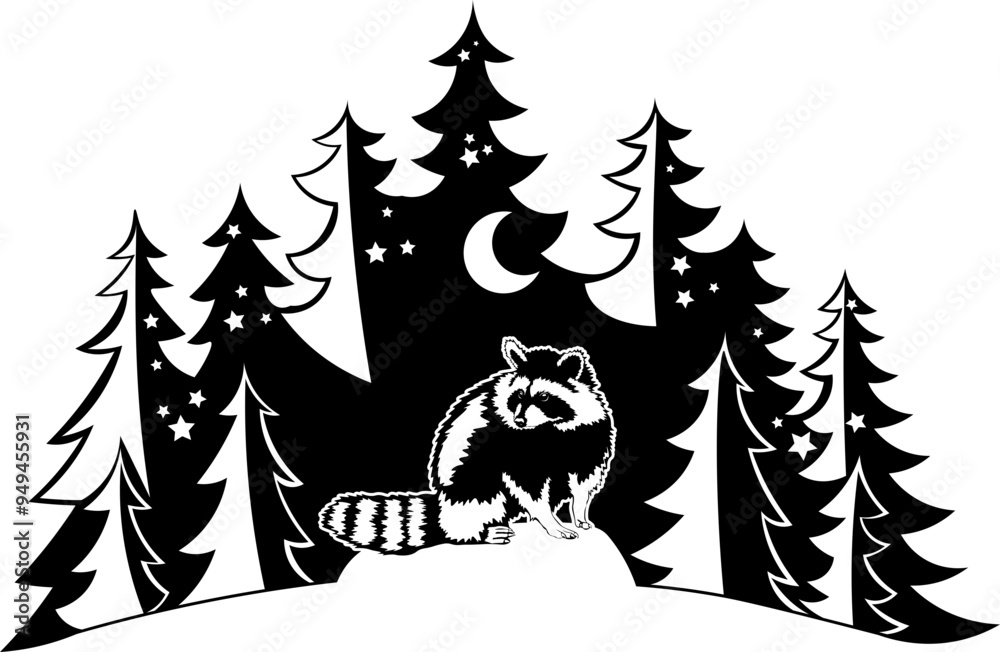 Fototapeta premium Forest Racoon