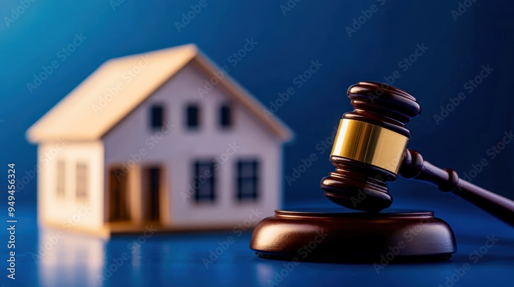 Symbolic image of a gavel next to a house model, highlighting the intersection of legal processes and property ownership Symbolic image of a gavel next to a house model, highlighting the intersection of legal processes and property ownership