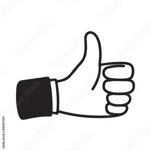 Thumbs Up Gesture. Vector i...