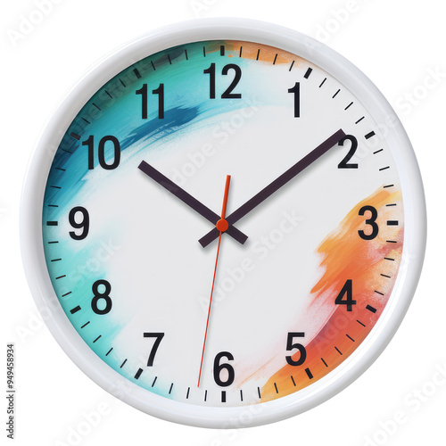 wall clock isolated on transparent white background, clipping path