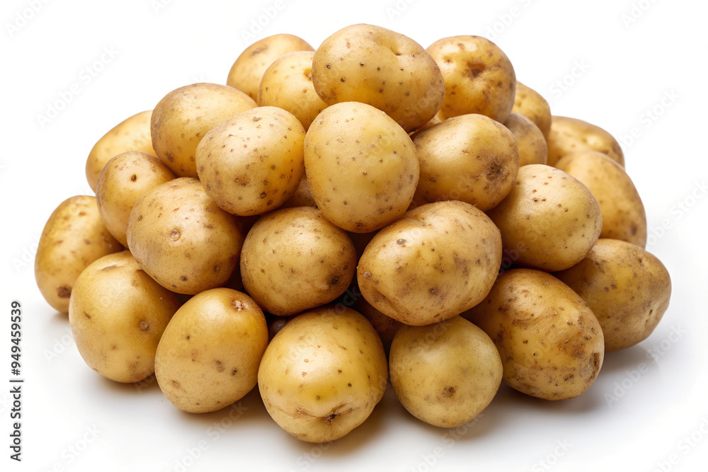 Isolated Potatoes. Fresh Baby Potatoes Isolated on White Background Isolated Potatoes. Fresh Baby Potatoes Isolated on White Background