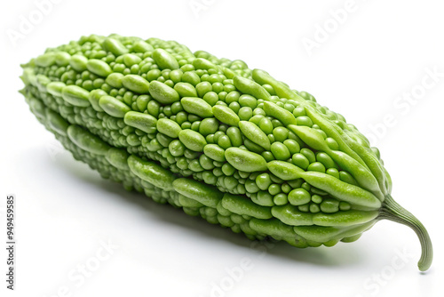 Isolated Bitter Gourd. Fresh Bitter Melon Isolated on White 