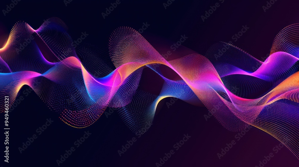 Fototapeta premium Abstract flowing colorful dynamic wavy lines. AI generated images