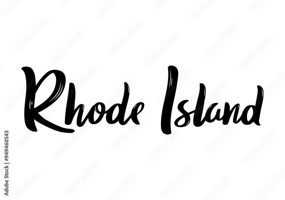 Rhode Island Lettering. Handwritten State name. Vector design template. Rhode Island Lettering. Handwritten State name. Vector design template.