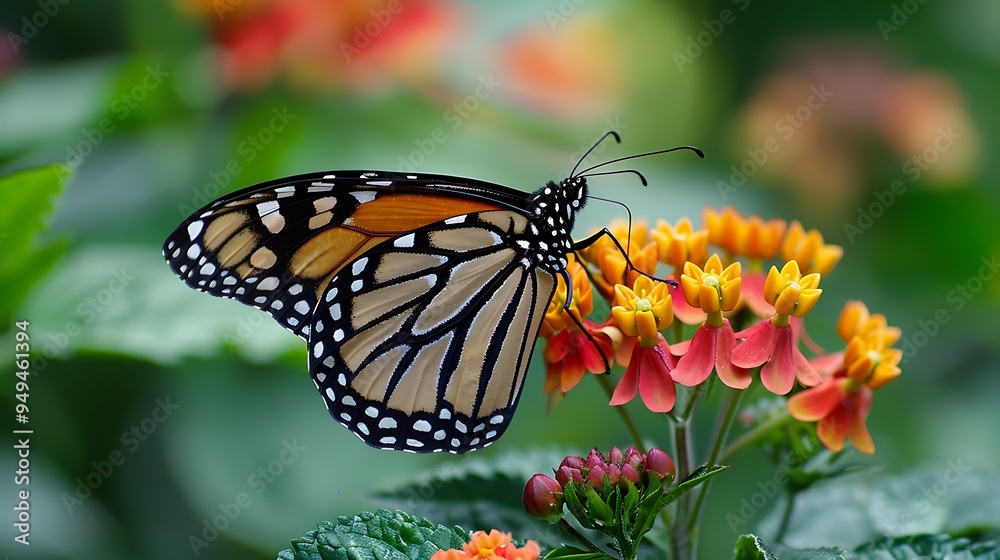 Fototapeta premium Butterfly on flowers