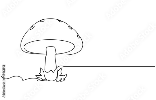 Abstract shaped bell mushroom. single line bell mushroom icon, Magic mushrooms illustration. One line hand drawn mushroom outline vector illustration, One line hand drawn mushroom outline vector 