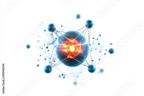 A neutron moderation curve, showing the behavior of thermal neutrons in a nuclear reactor, is presented as a clear, scientific graph isolated on a white background photo