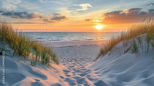 Sunset at the dune beach photo