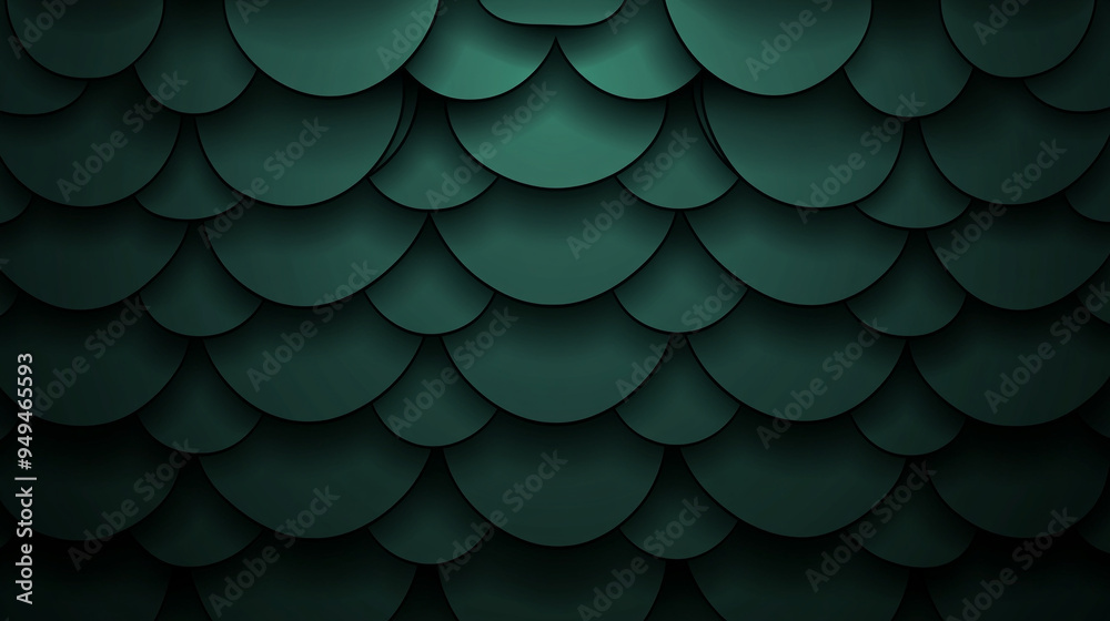 Texture of green repeating fish scale pattern tiles shapes background close up Texture of green repeating fish scale pattern tiles shapes background close up