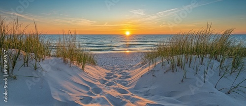 Sunset at the dune beach photo