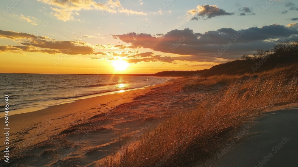 Obraz premium Sunset at the dune beach