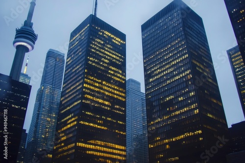 Business skyscrapers in the Financial District, Toronto Downtown, ai