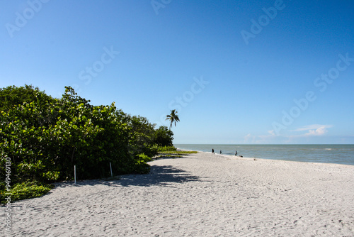 Beautiful Sanibel Island beach on a sunny summer day.