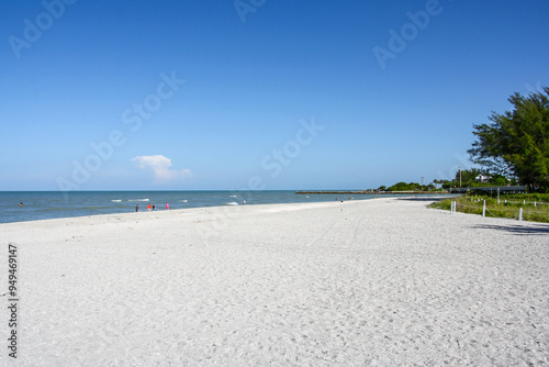 Beautiful Sanibel Island beach on a sunny summer day.