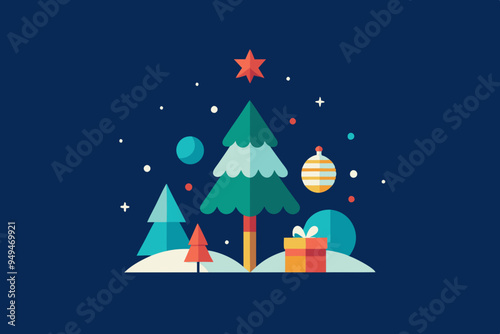  Holiday greeting card design vector art illustration photo