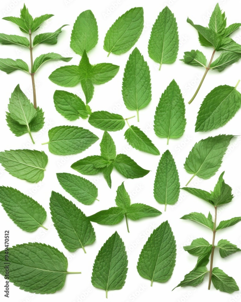 Isolated white background image of fresh a herb, a popular spice used in cooking, aromatic and healthy. Isolated white background image of fresh a herb, a popular spice used in cooking, aromatic and healthy.