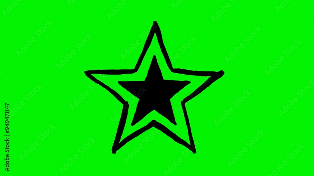 Hand Drawn Stars animation featuring small black star symbol shapes with black outline overlay Hand Drawn Stars animation featuring small black star symbol shapes with black outline overlay