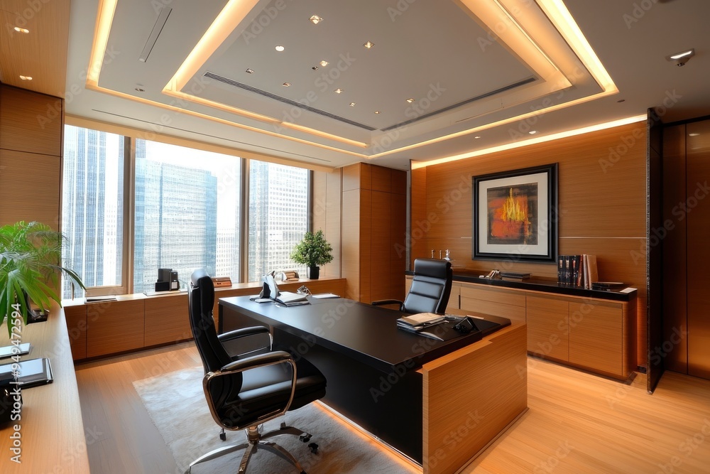 Fototapeta premium office room Interior architecture design , ai