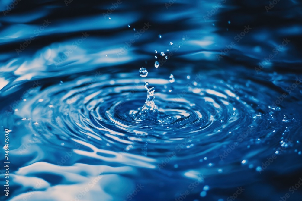 Blue water with ripples on the surface. Defocus blurred transparent blue colored clear calm water surface texture with splashes and bubbles. Water waves with shining pattern texture background , ai Blue water with ripples on the surface. Defocus blurred transparent blue colored clear calm water surface texture with splashes and bubbles. Water waves with shining pattern texture background , ai