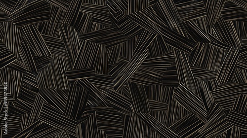 Abstract Black and Gold Striped Pattern Background