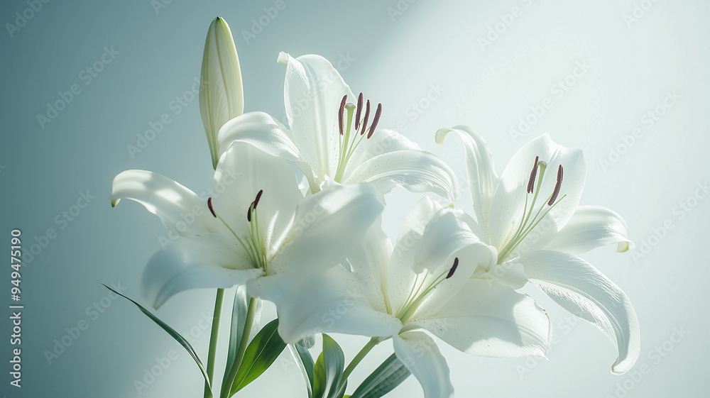 Fototapeta premium white lily closeup