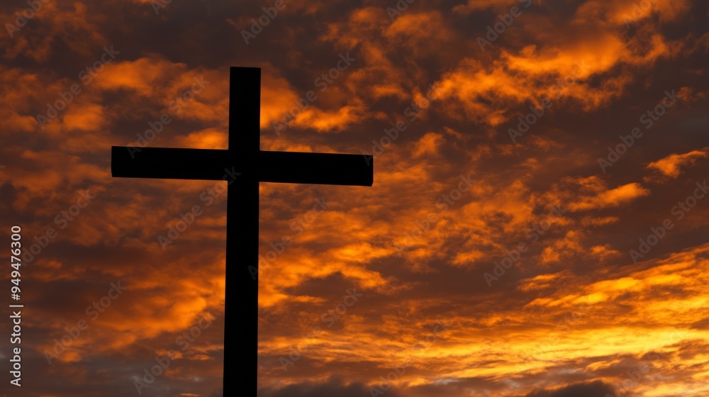 A tranquil image of a glowing cross surrounded by soft golden clouds in the sky with Jesus Christ reaching out with open arms symbolizing the ultimate act of love and the promise of eternal salvation A tranquil image of a glowing cross surrounded by soft golden clouds in the sky with Jesus Christ reaching out with open arms symbolizing the ultimate act of love and the promise of eternal salvation
