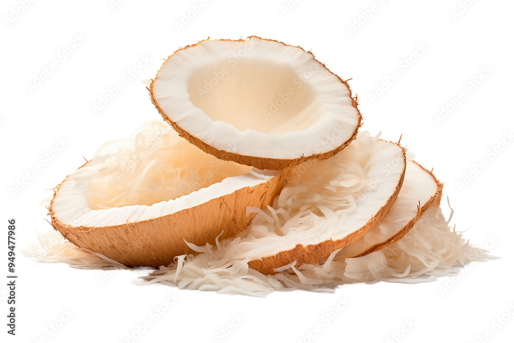 Fresh Coconut Shavings with Clipping Path