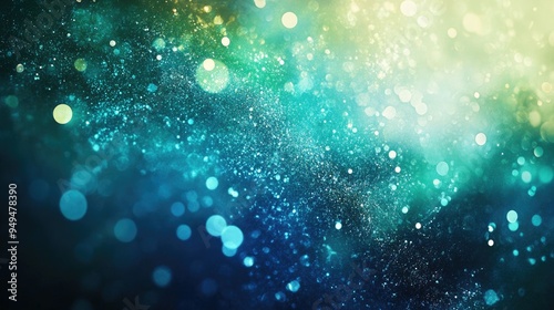 Vibrant abstract backdrop featuring shades of blue and green with shimmering elements