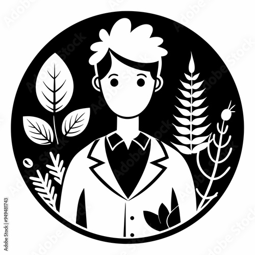 Biologist Black silhouette