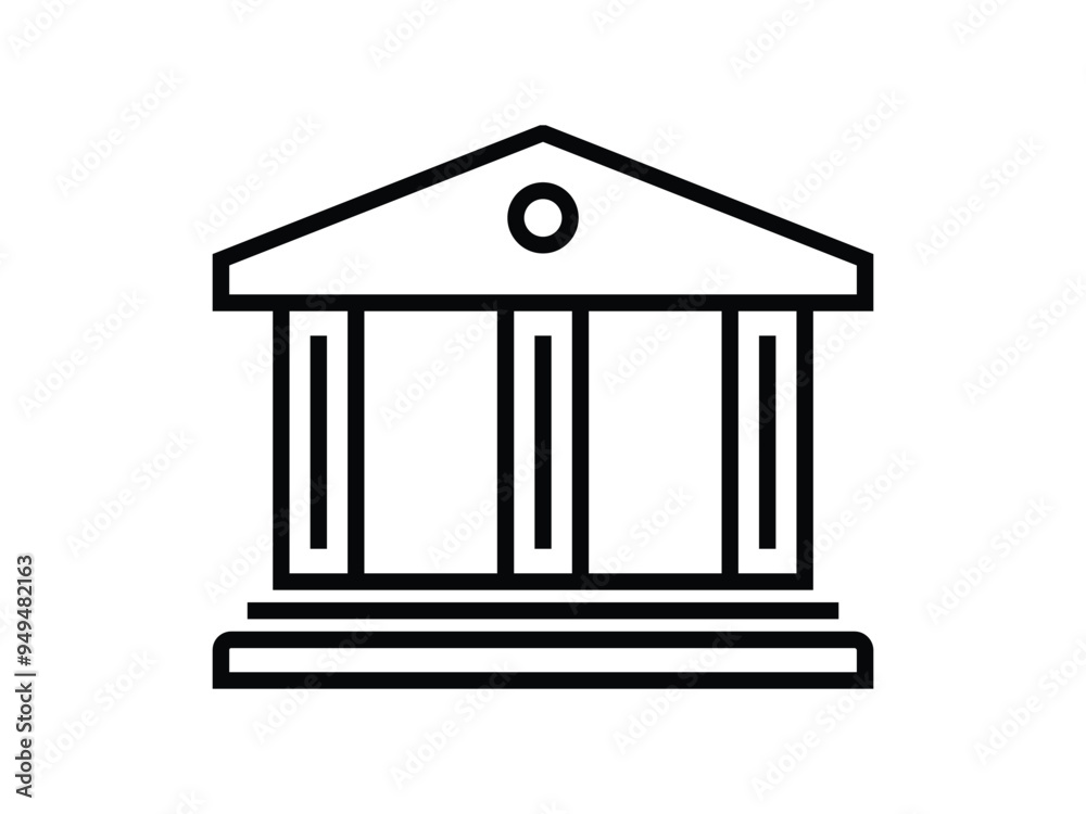 Bank Building Icon Symbol Vector Illustration. Bank Building Icon Symbol Vector Illustration.